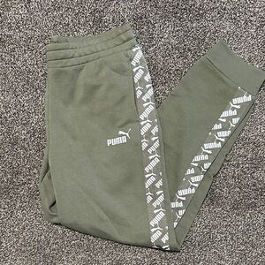 Puma Women’s Green Joggers with Logo Detail